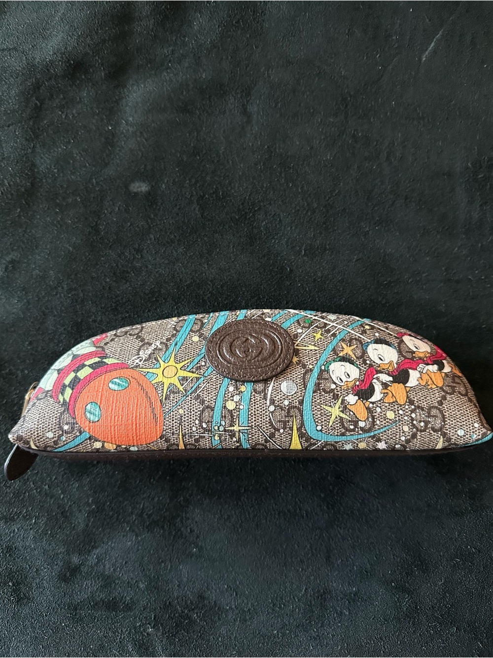 Gucci x Disney Brown Monogram Pouch